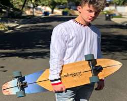 He enjoys skateboarding in his leisure time.
